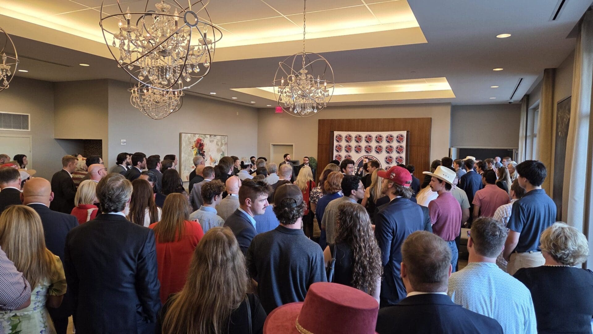 A packed room of young conservatives at the YRT Patriot Hour during the Republican Party of Texas Convention